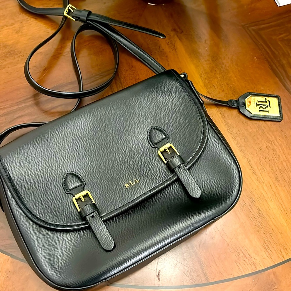 Ralph Lauren black leather cross body bag
